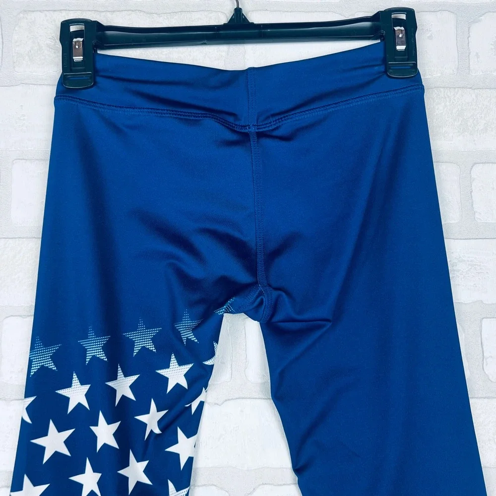 Under Armour Kids Navy Blue Stars and Stripes HeatGear Capri Leggings YMD